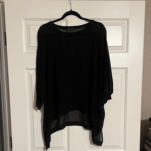Eileen Fisher Black Sheer Blouse